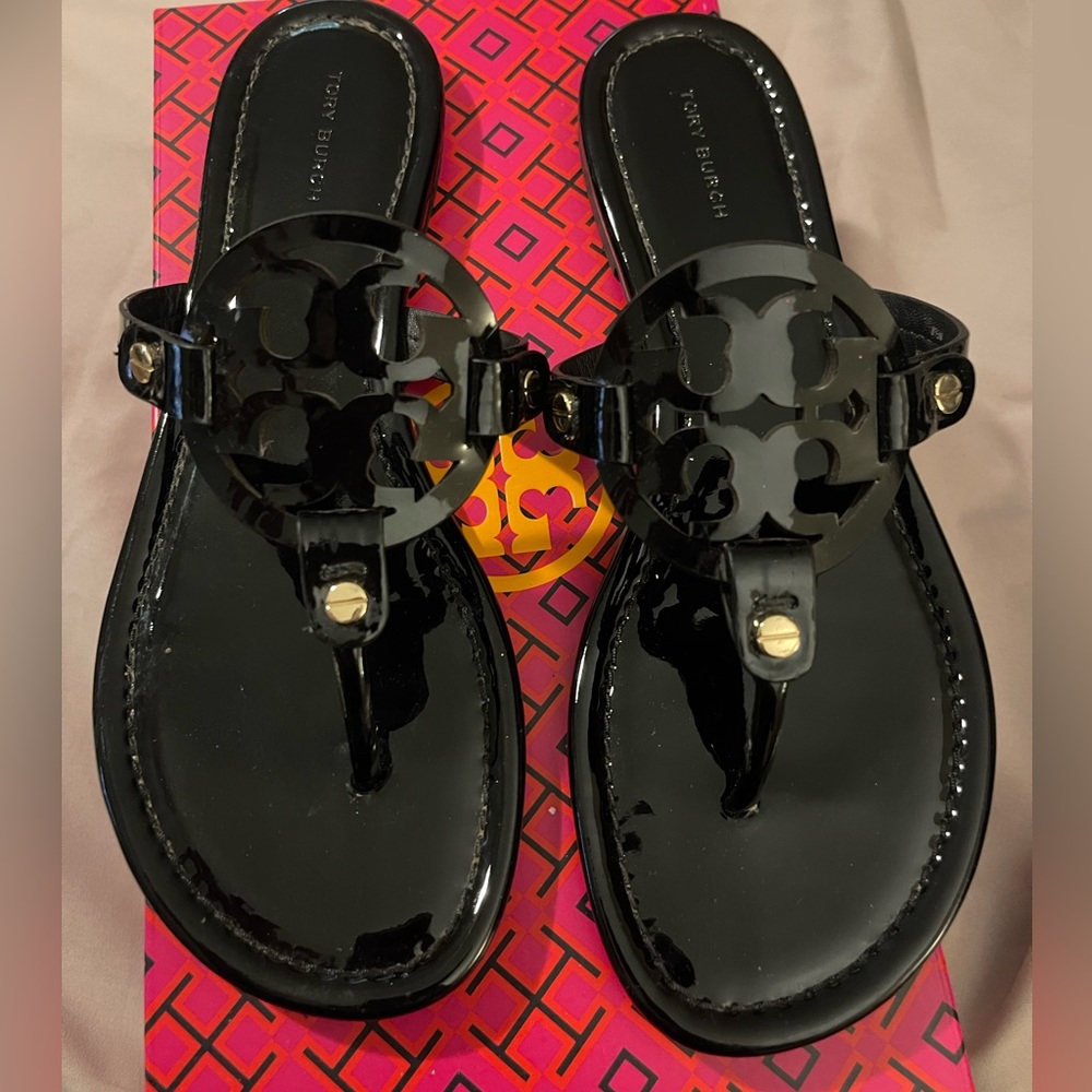 Tory Burch Miller patent sandals